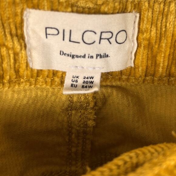 Anthropologie Pilcro The Yaya Mid-Rise Crop FlareCorduroy Pants 20W Yellow - Picture 3 of 5